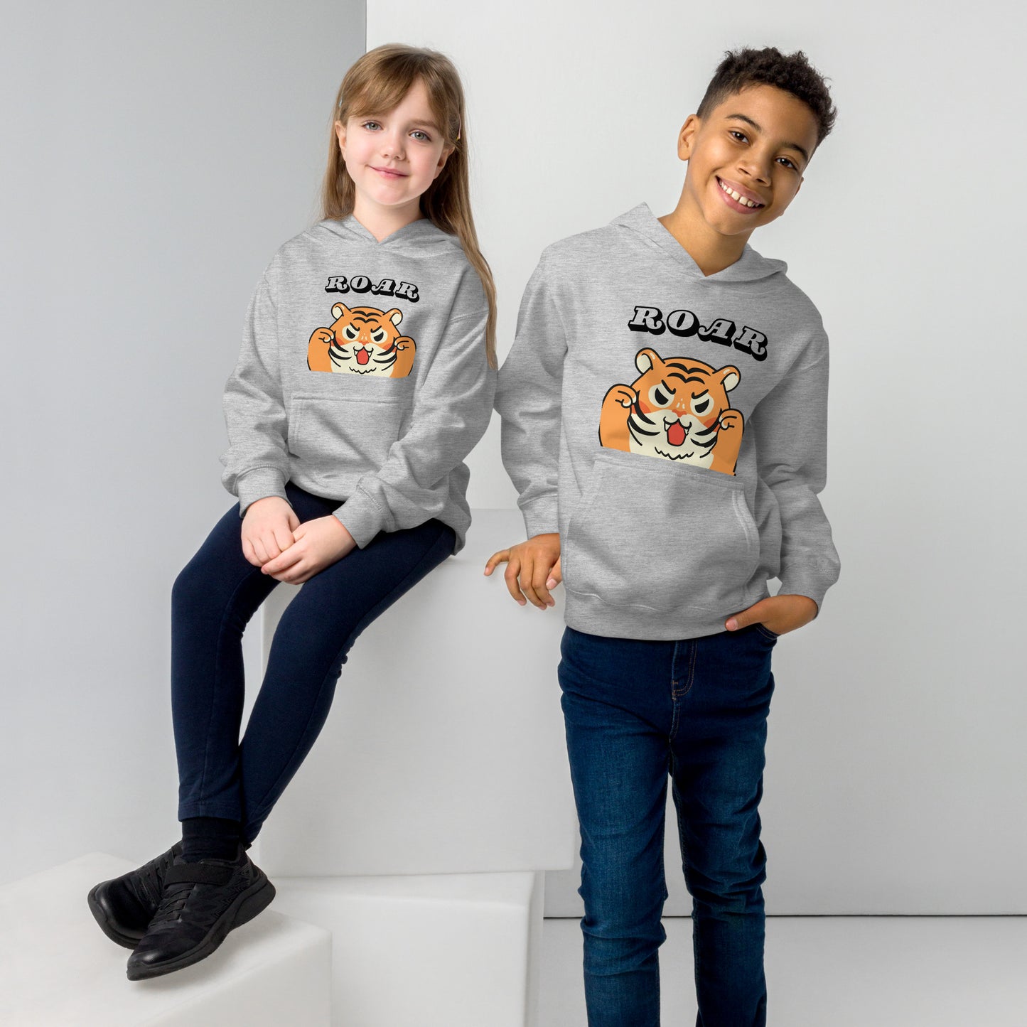 Kids fleece tiger hoodie