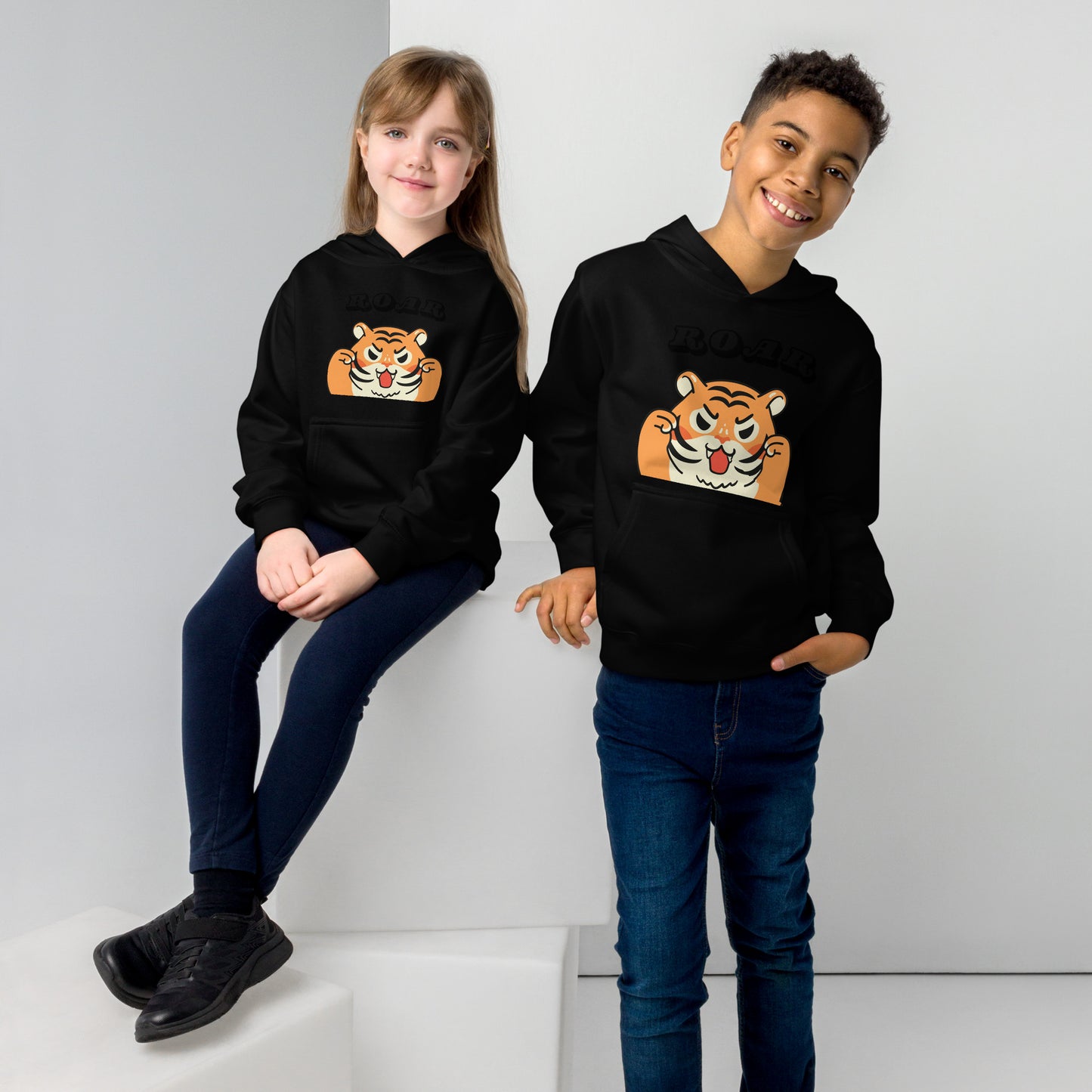 Kids fleece tiger hoodie