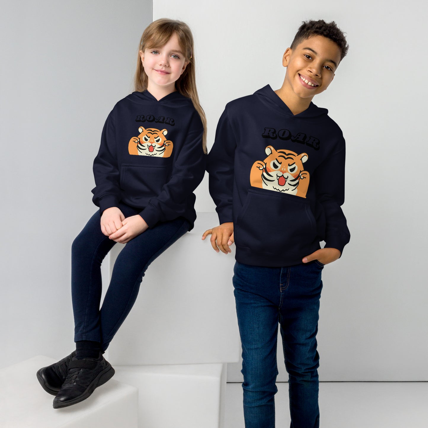 Kids fleece tiger hoodie