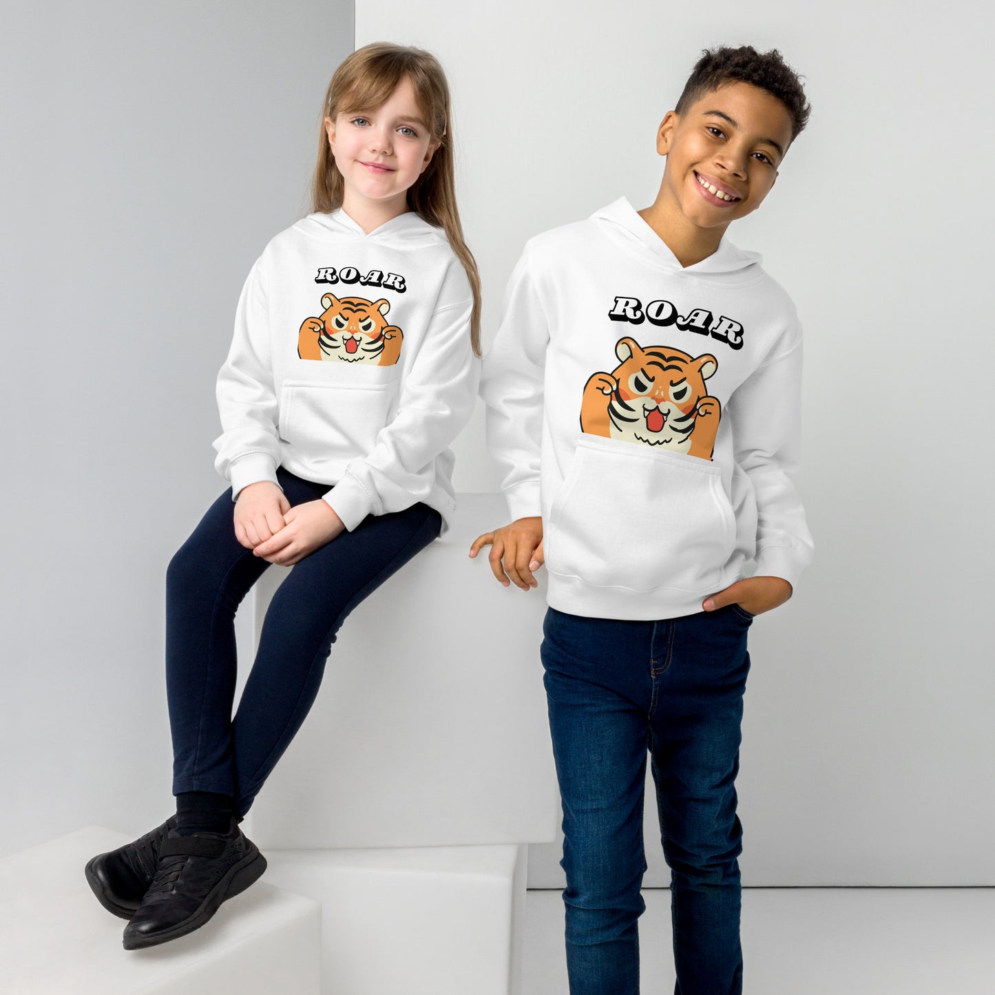 Kids fleece tiger hoodie